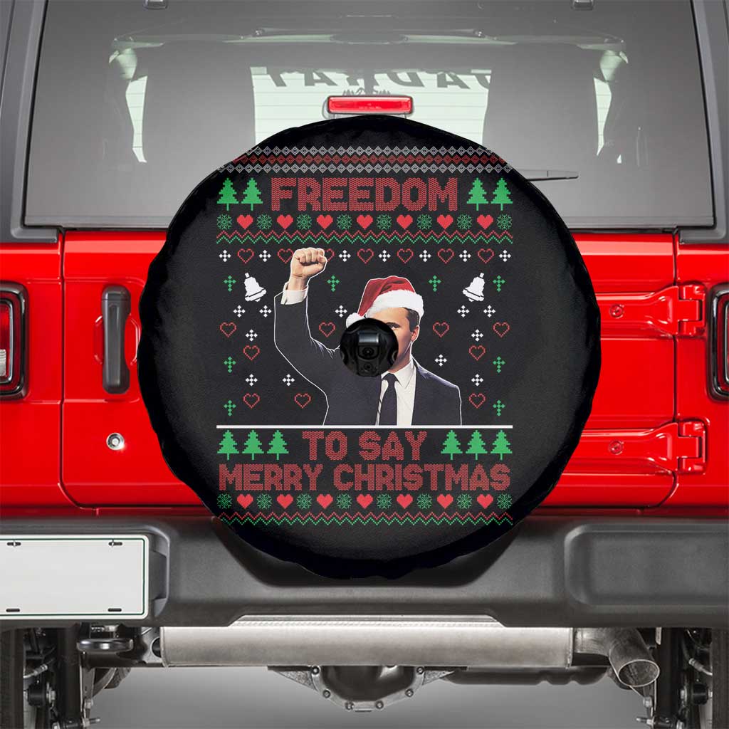 Charlie Kirk Christmas Spare Tire Cover Freedom To Say Merry Christmas - Wonder Print Shop