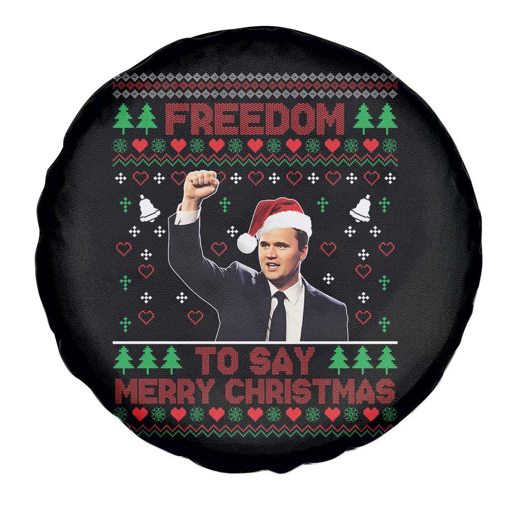 Charlie Kirk Christmas Spare Tire Cover Freedom To Say Merry Christmas - Wonder Print Shop