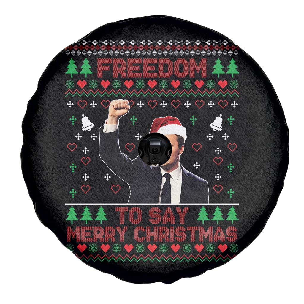 Charlie Kirk Christmas Spare Tire Cover Freedom To Say Merry Christmas - Wonder Print Shop