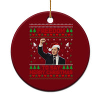 Charlie Kirk Xmas Ceramic Ornament Freedom To Say Merry Xmas - Wonder Print Shop