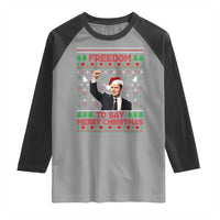 Charlie Kirk Christmas Raglan Shirt Freedom To Say Merry Christmas - Wonder Print Shop