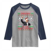 Charlie Kirk Christmas Raglan Shirt Freedom To Say Merry Christmas - Wonder Print Shop