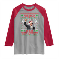 Charlie Kirk Christmas Raglan Shirt Freedom To Say Merry Christmas - Wonder Print Shop