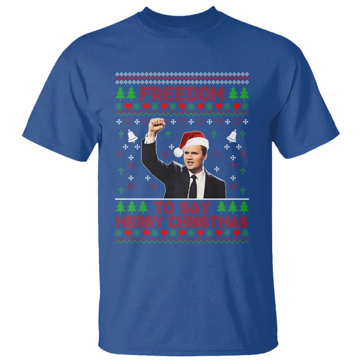 Charlie Kirk Christmas T Shirt Freedom To Say Merry Christmas - Wonder Print Shop