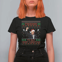 Charlie Kirk Christmas T Shirt For Women Freedom To Say Merry Christmas - Wonder Print Shop