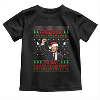 Charlie Kirk Christmas Toddler T Shirt Freedom To Say Merry Christmas - Wonder Print Shop