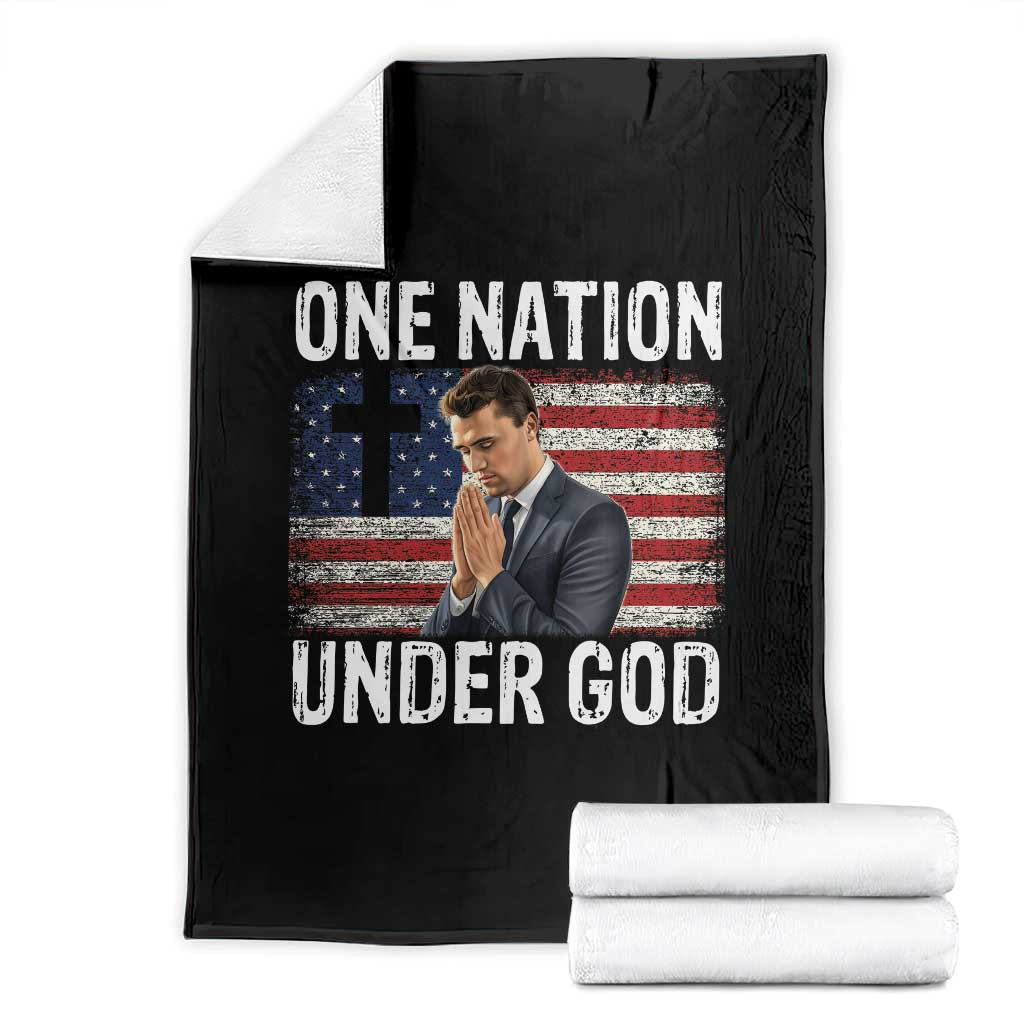 Charlie Kirk Christian Throw Blanket One Nation Under God Patriotic Faith - Wonder Print Shop