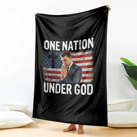 Charlie Kirk Christian Throw Blanket One Nation Under God Patriotic Faith - Wonder Print Shop