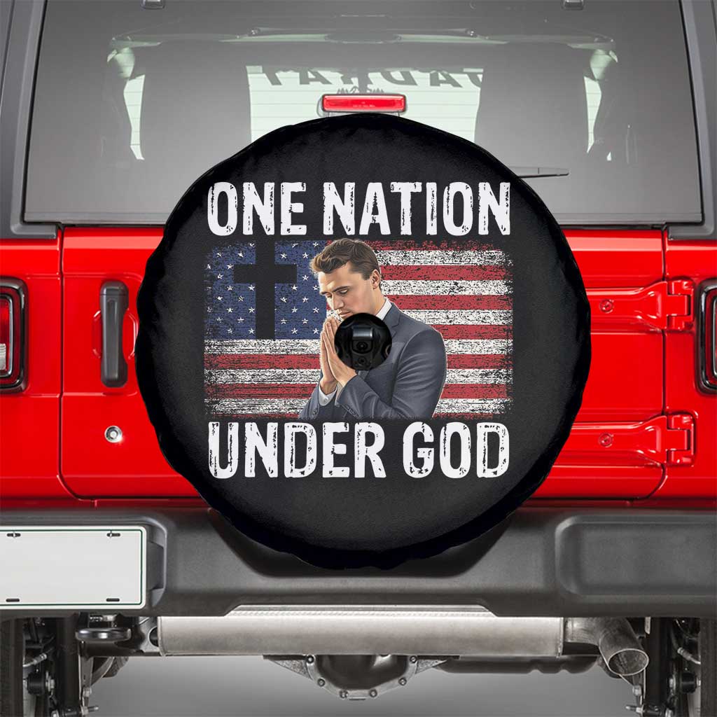 Charlie Kirk Christian Spare Tire Cover One Nation Under God Patriotic Faith - Wonder Print Shop