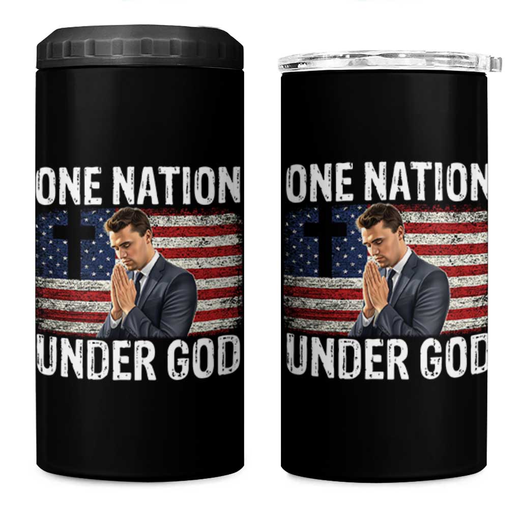 Charlie Kirk Christian 4 in 1 Can Cooler Tumbler One Nation Under God Patriotic Faith - Wonder Print Shop