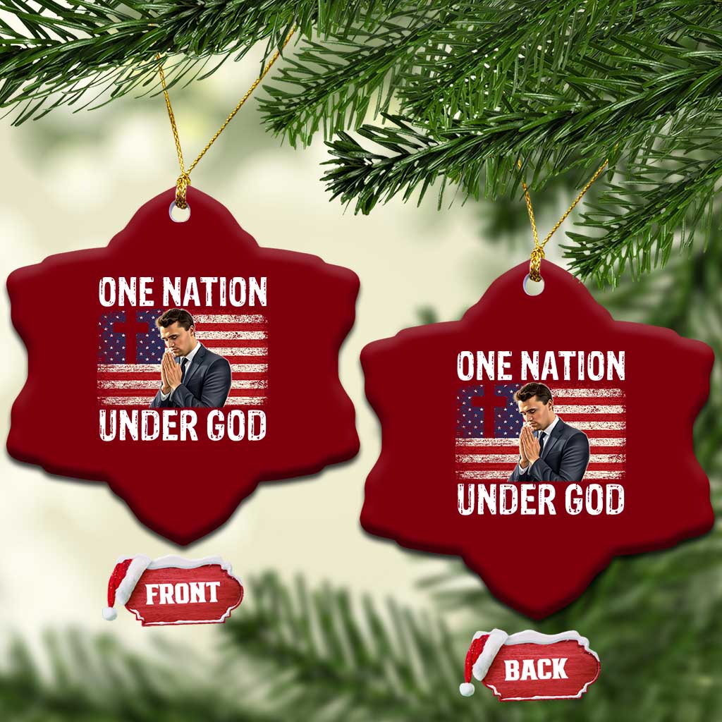 Charlie Kirk Christian Ceramic Ornament One Nation Under God Patriotic Faith - Wonder Print Shop