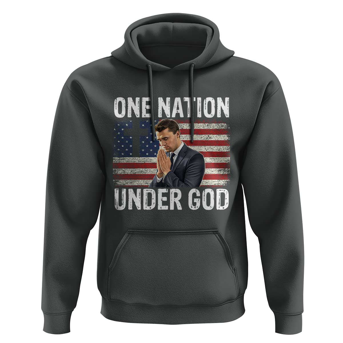 Charlie Kirk Christian Hoodie One Nation Under God Patriotic Faith - Wonder Print Shop