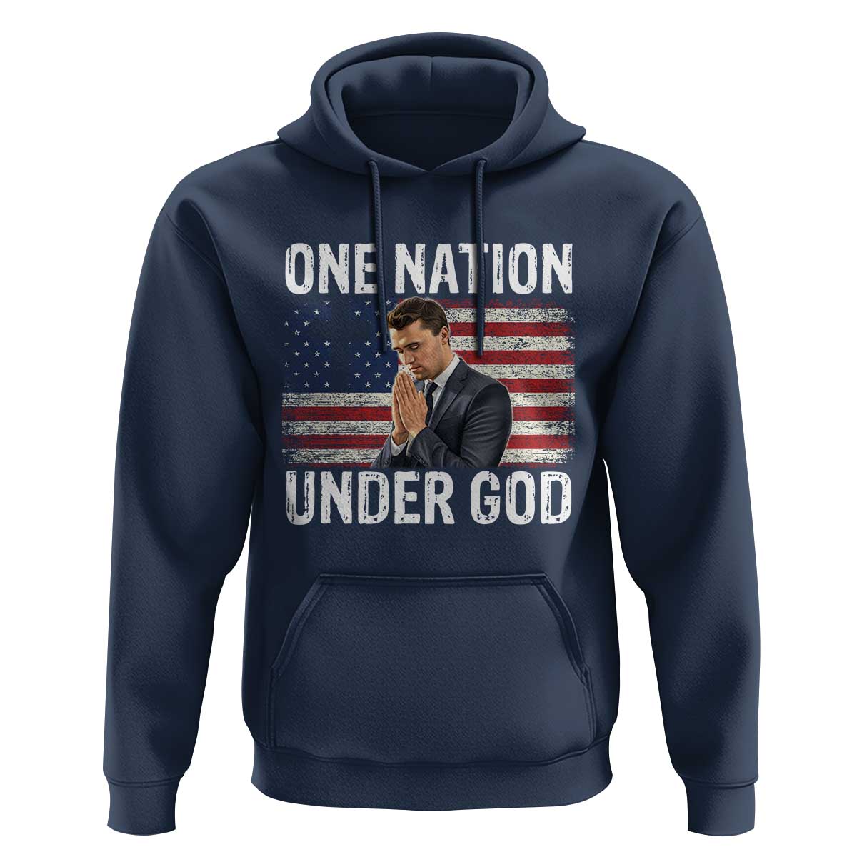 Charlie Kirk Christian Hoodie One Nation Under God Patriotic Faith - Wonder Print Shop