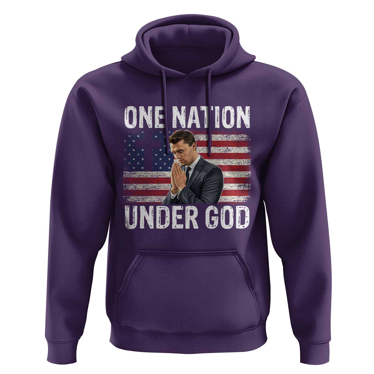 Charlie Kirk Christian Hoodie One Nation Under God Patriotic Faith - Wonder Print Shop