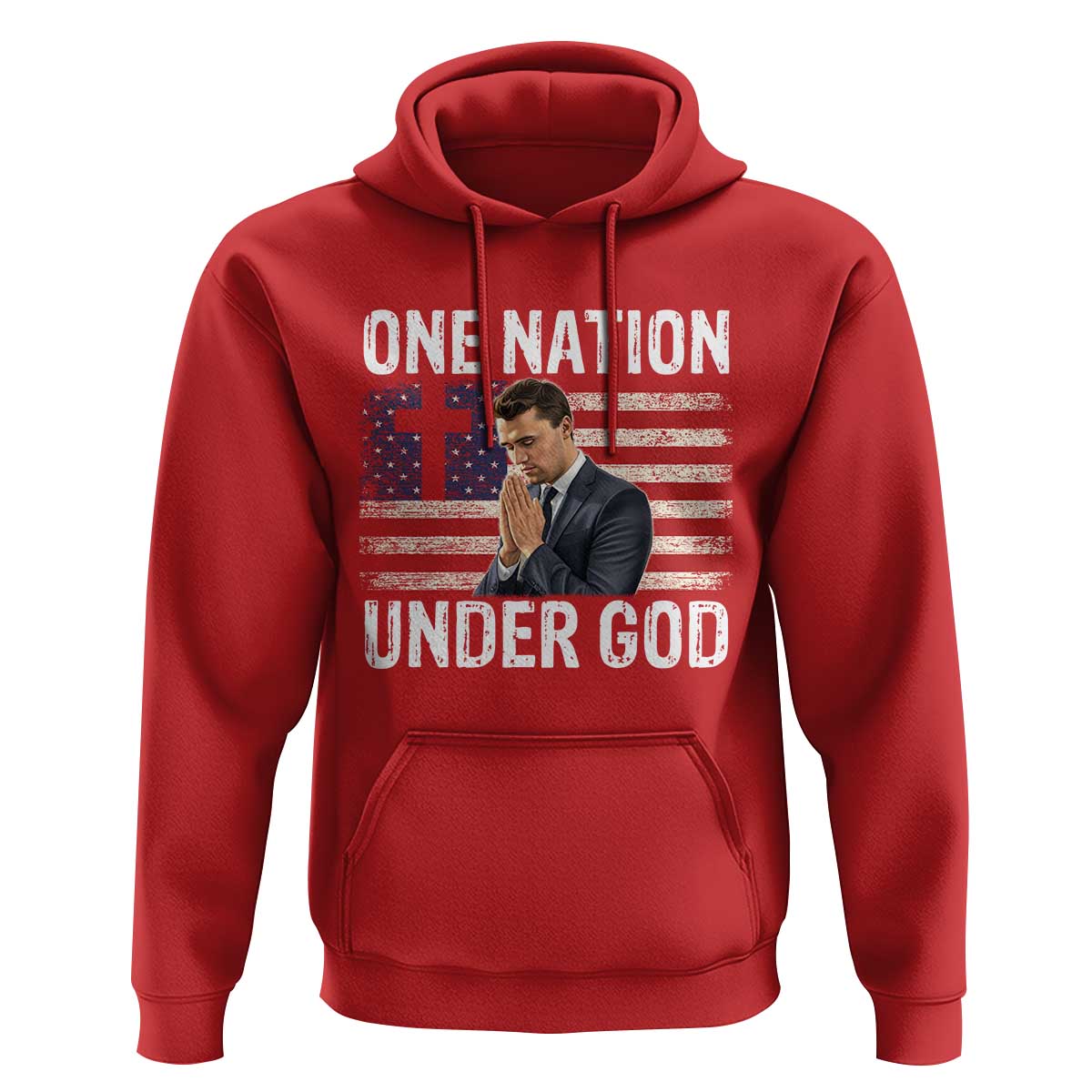 Charlie Kirk Christian Hoodie One Nation Under God Patriotic Faith - Wonder Print Shop