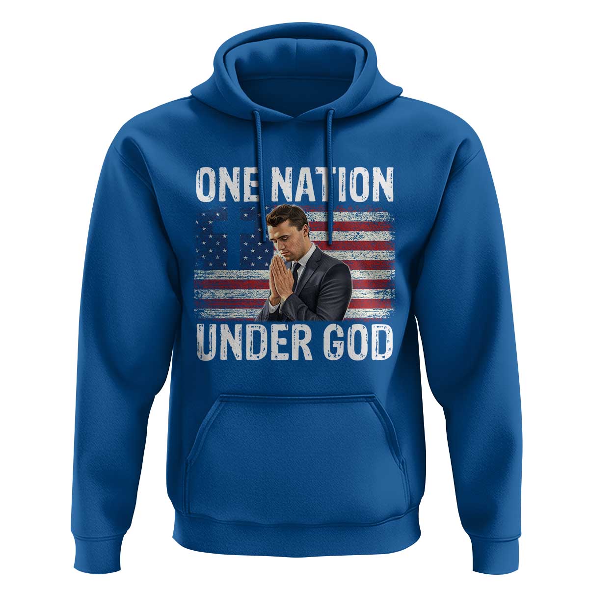 Charlie Kirk Christian Hoodie One Nation Under God Patriotic Faith - Wonder Print Shop