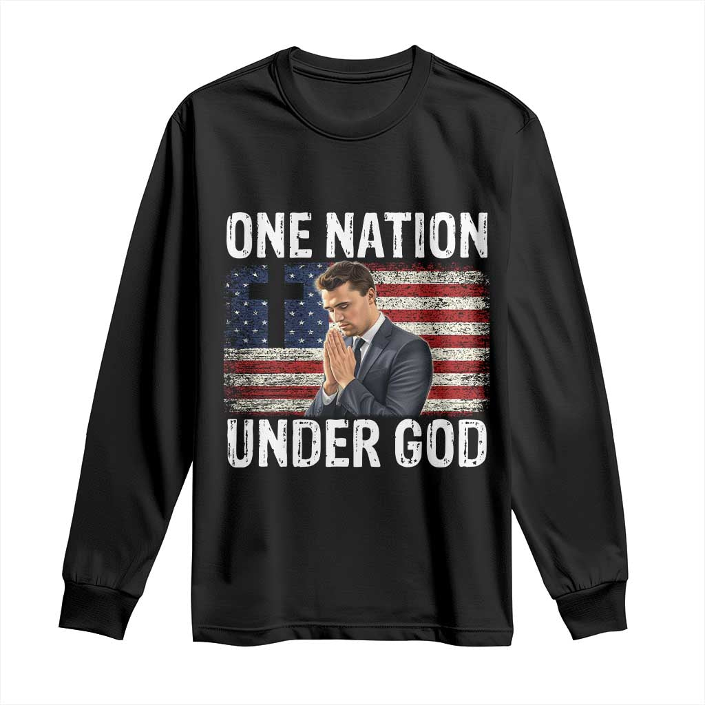 Charlie Kirk Christian Long Sleeve Shirt One Nation Under God Patriotic Faith - Wonder Print Shop