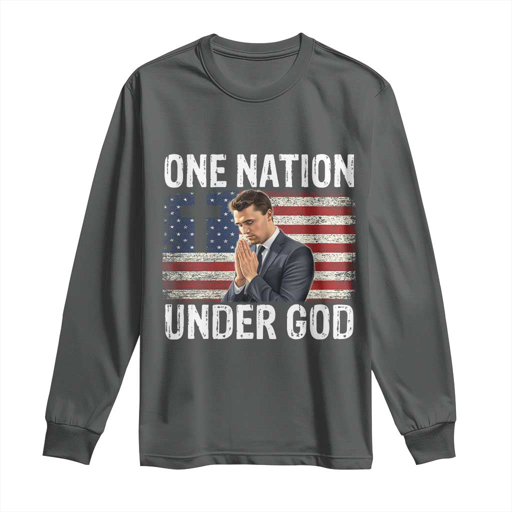 Charlie Kirk Christian Long Sleeve Shirt One Nation Under God Patriotic Faith - Wonder Print Shop