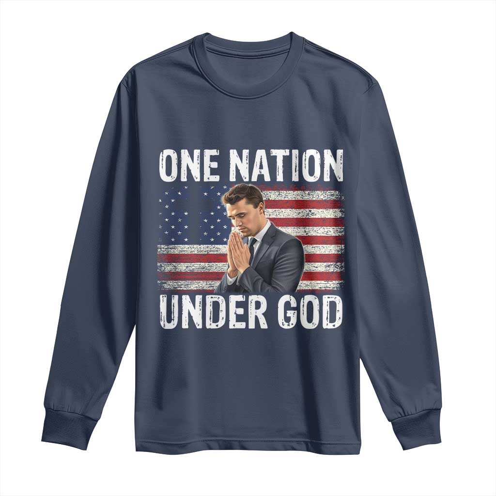 Charlie Kirk Christian Long Sleeve Shirt One Nation Under God Patriotic Faith - Wonder Print Shop