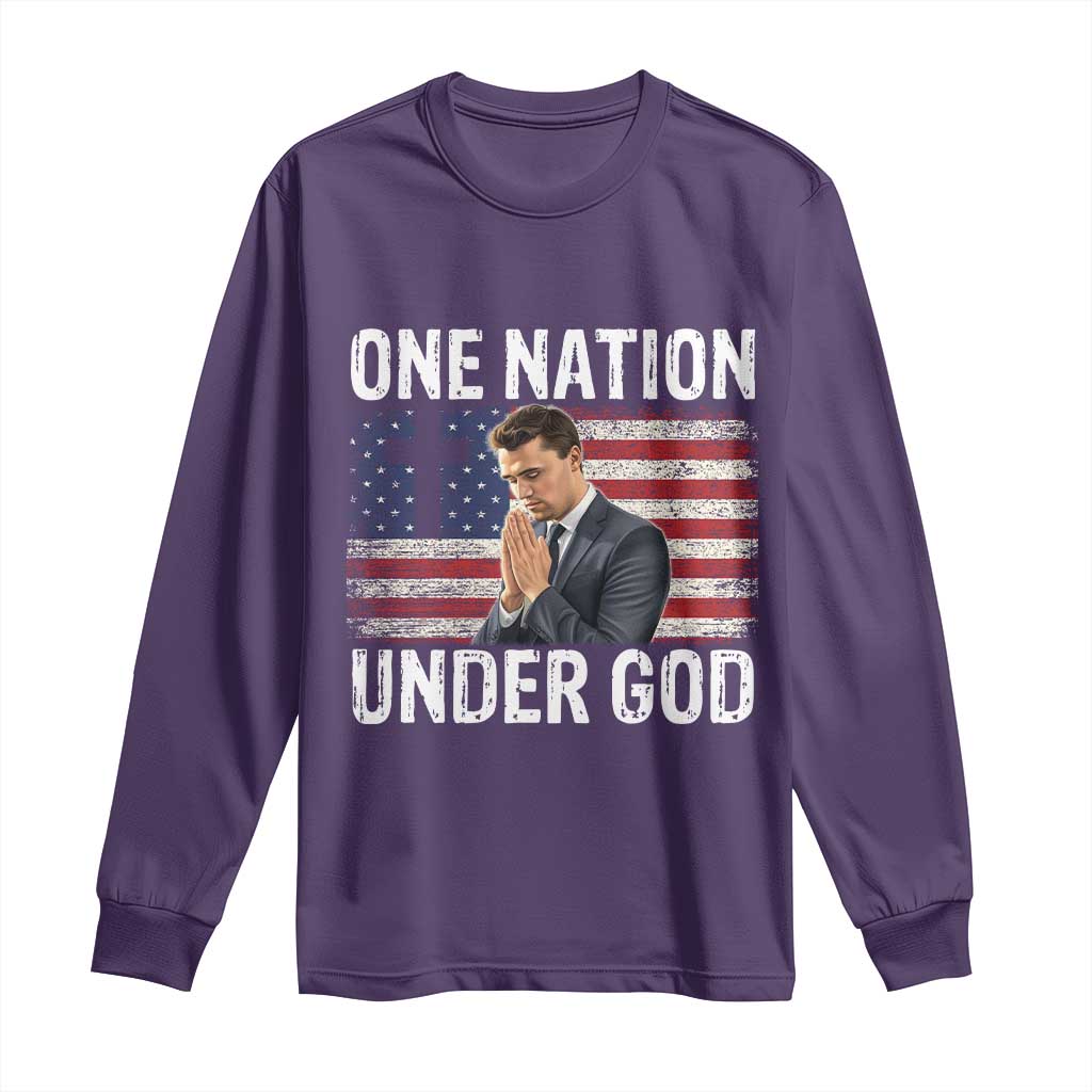 Charlie Kirk Christian Long Sleeve Shirt One Nation Under God Patriotic Faith - Wonder Print Shop