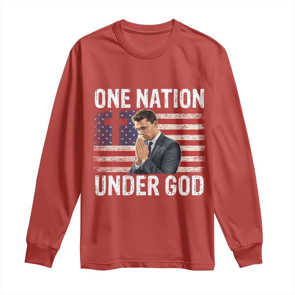 Charlie Kirk Christian Long Sleeve Shirt One Nation Under God Patriotic Faith - Wonder Print Shop