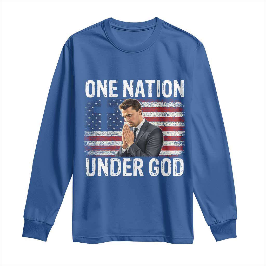 Charlie Kirk Christian Long Sleeve Shirt One Nation Under God Patriotic Faith - Wonder Print Shop