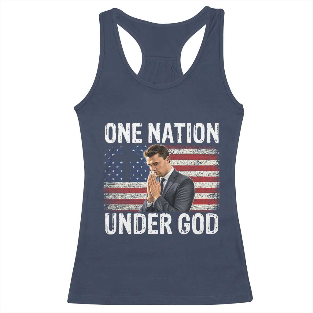 Charlie Kirk Christian Racerback Tank Top One Nation Under God Patriotic Faith - Wonder Print Shop