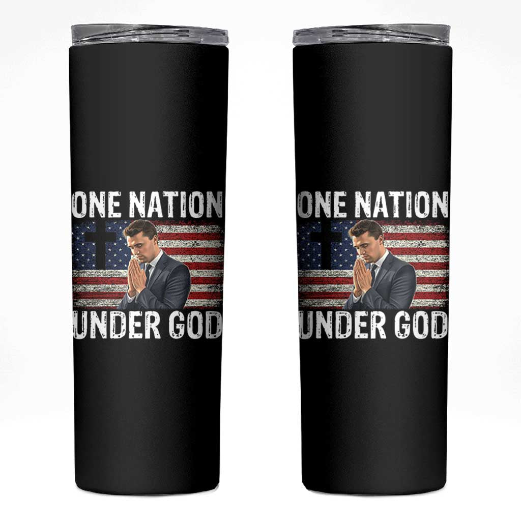 Charlie Kirk Christian Skinny Tumbler One Nation Under God Patriotic Faith - Wonder Print Shop