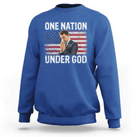 Charlie Kirk Christian Sweatshirt One Nation Under God Patriotic Faith - Wonder Print Shop