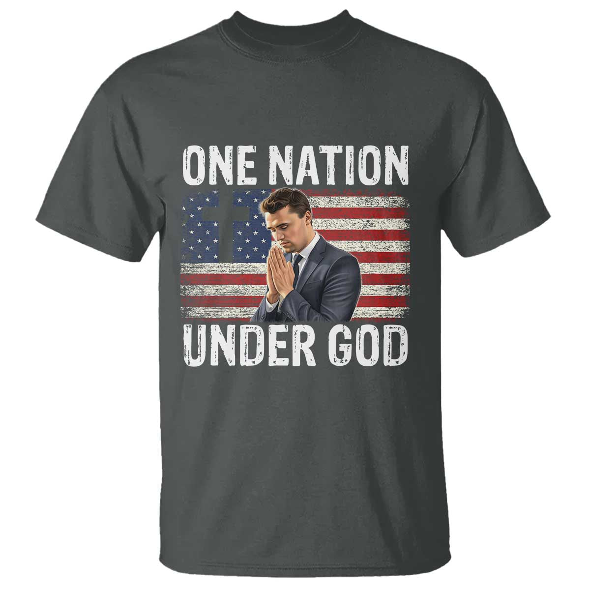 Charlie Kirk Christian T Shirt One Nation Under God Patriotic Faith - Wonder Print Shop