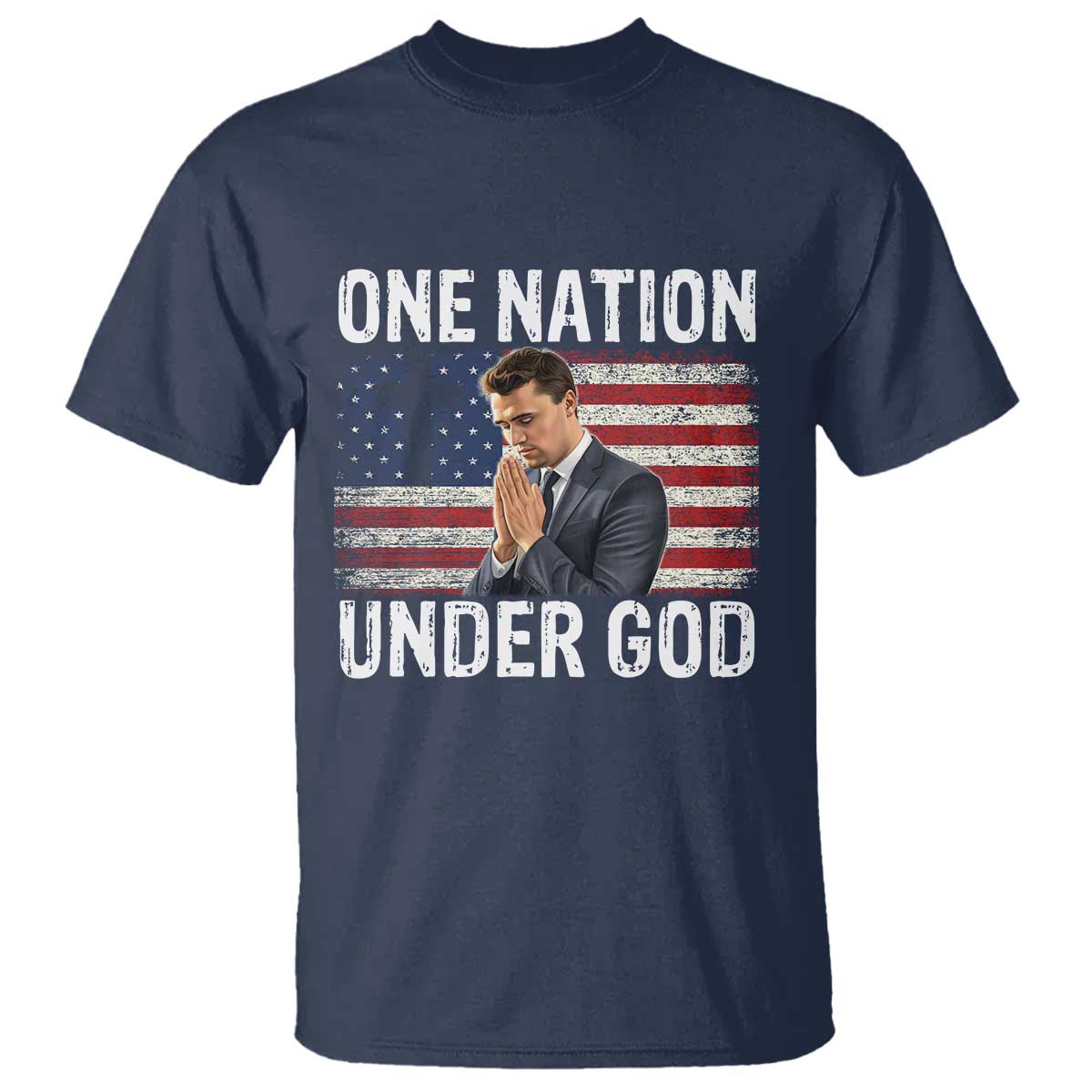 Charlie Kirk Christian T Shirt One Nation Under God Patriotic Faith - Wonder Print Shop