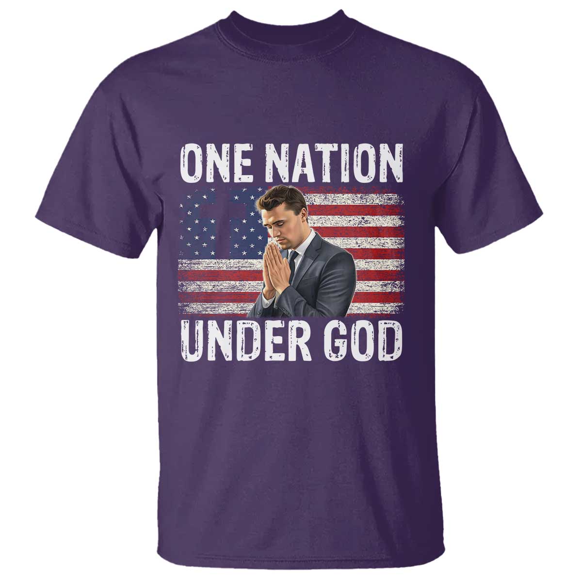 Charlie Kirk Christian T Shirt One Nation Under God Patriotic Faith - Wonder Print Shop