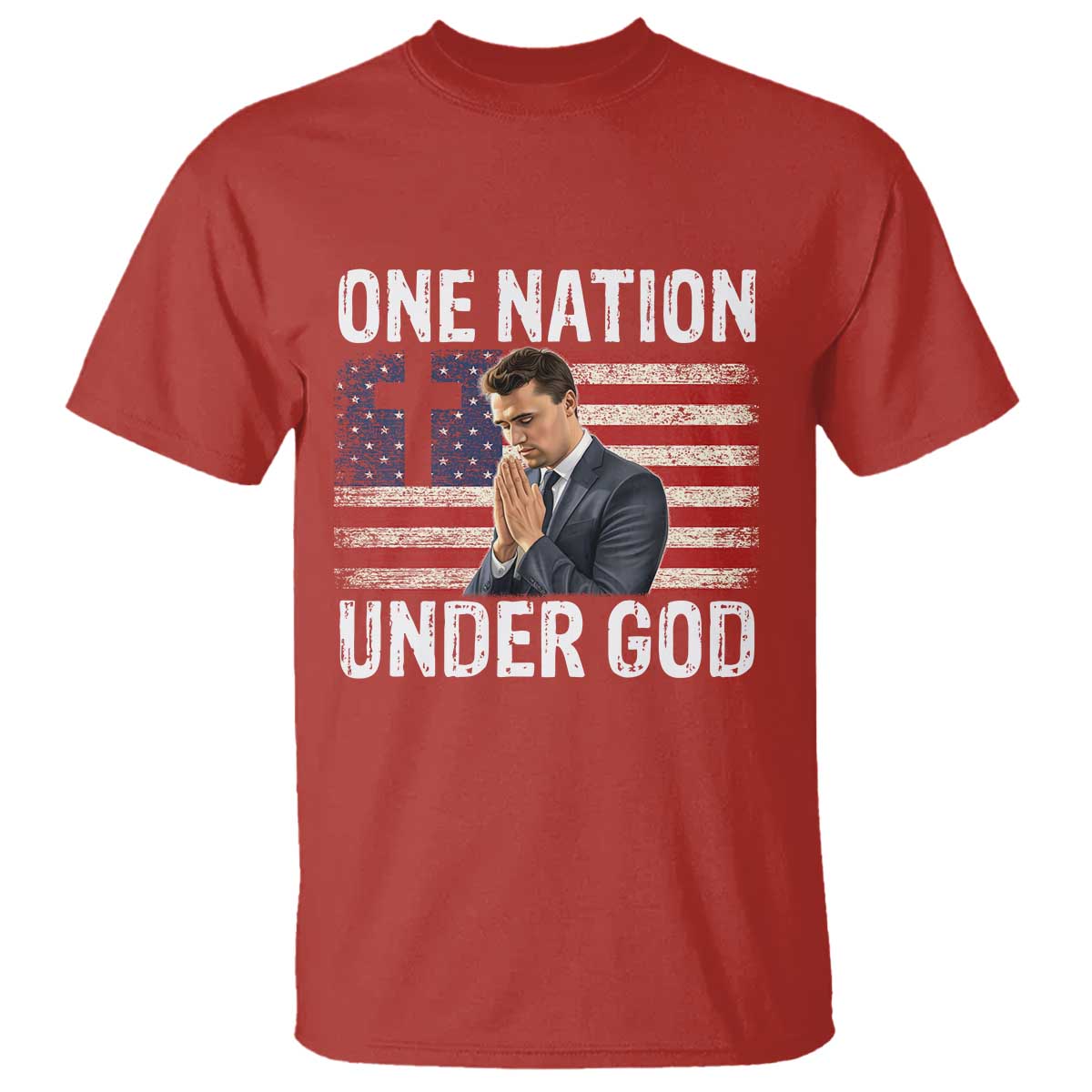 Charlie Kirk Christian T Shirt One Nation Under God Patriotic Faith - Wonder Print Shop