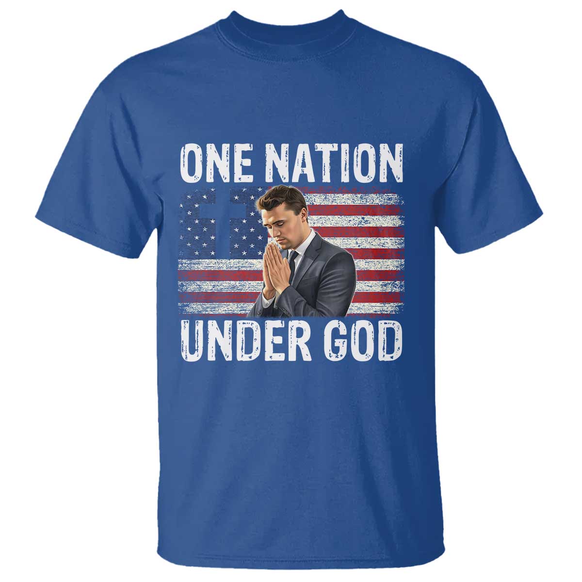 Charlie Kirk Christian T Shirt One Nation Under God Patriotic Faith - Wonder Print Shop