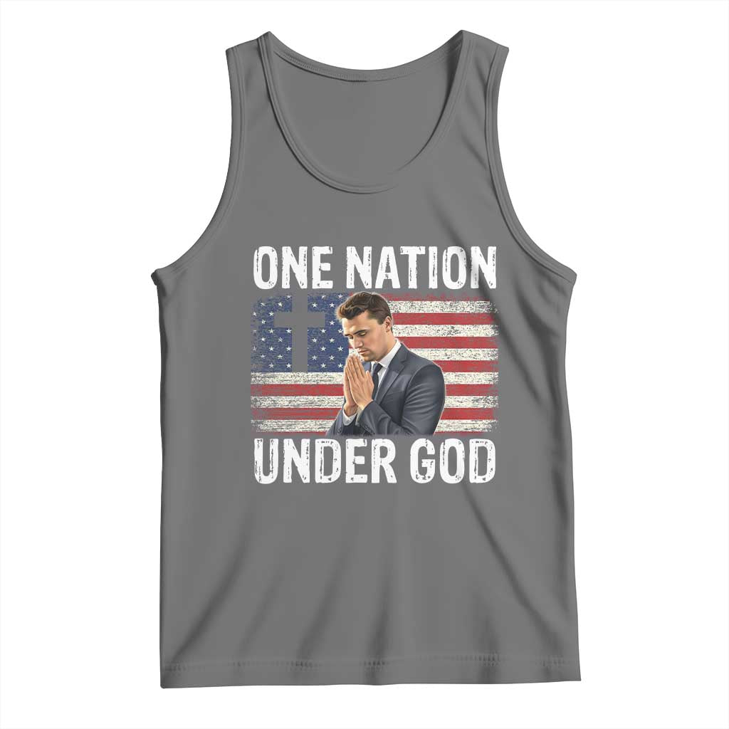 Charlie Kirk Christian Tank Top One Nation Under God Patriotic Faith - Wonder Print Shop