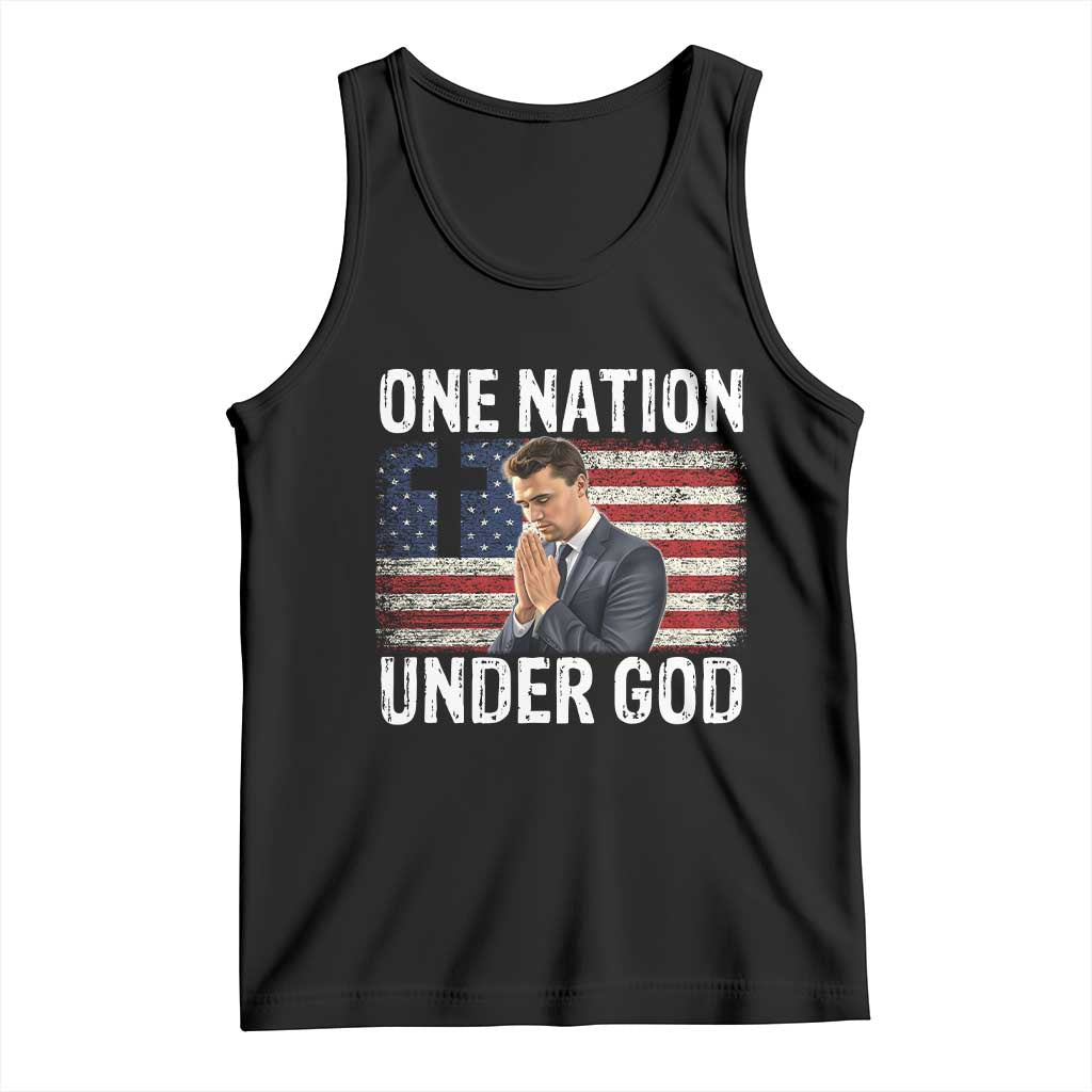 Charlie Kirk Christian Tank Top One Nation Under God Patriotic Faith - Wonder Print Shop