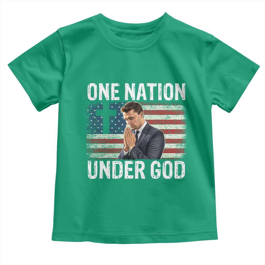 Charlie Kirk Christian Toddler T Shirt One Nation Under God Patriotic Faith - Wonder Print Shop