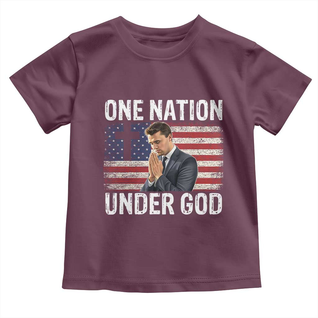 Charlie Kirk Christian Toddler T Shirt One Nation Under God Patriotic Faith - Wonder Print Shop