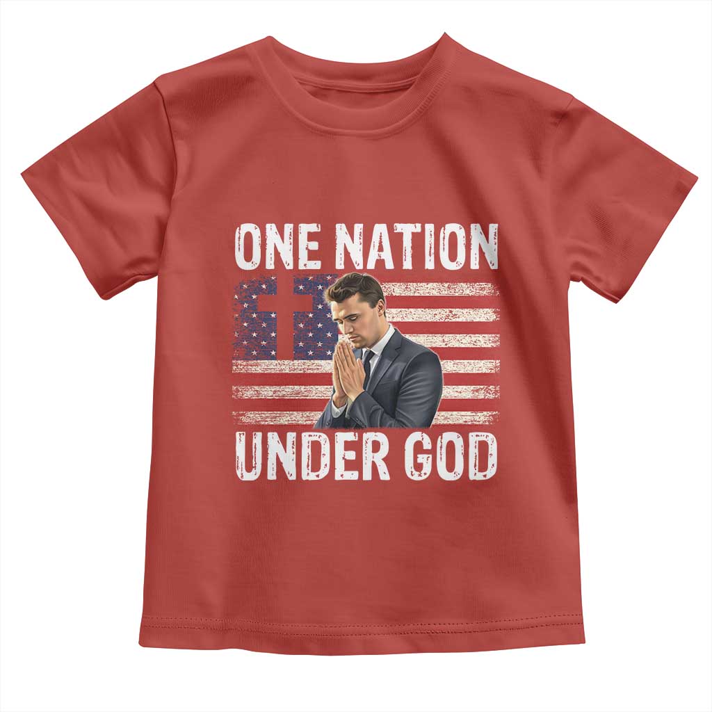 Charlie Kirk Christian Toddler T Shirt One Nation Under God Patriotic Faith - Wonder Print Shop