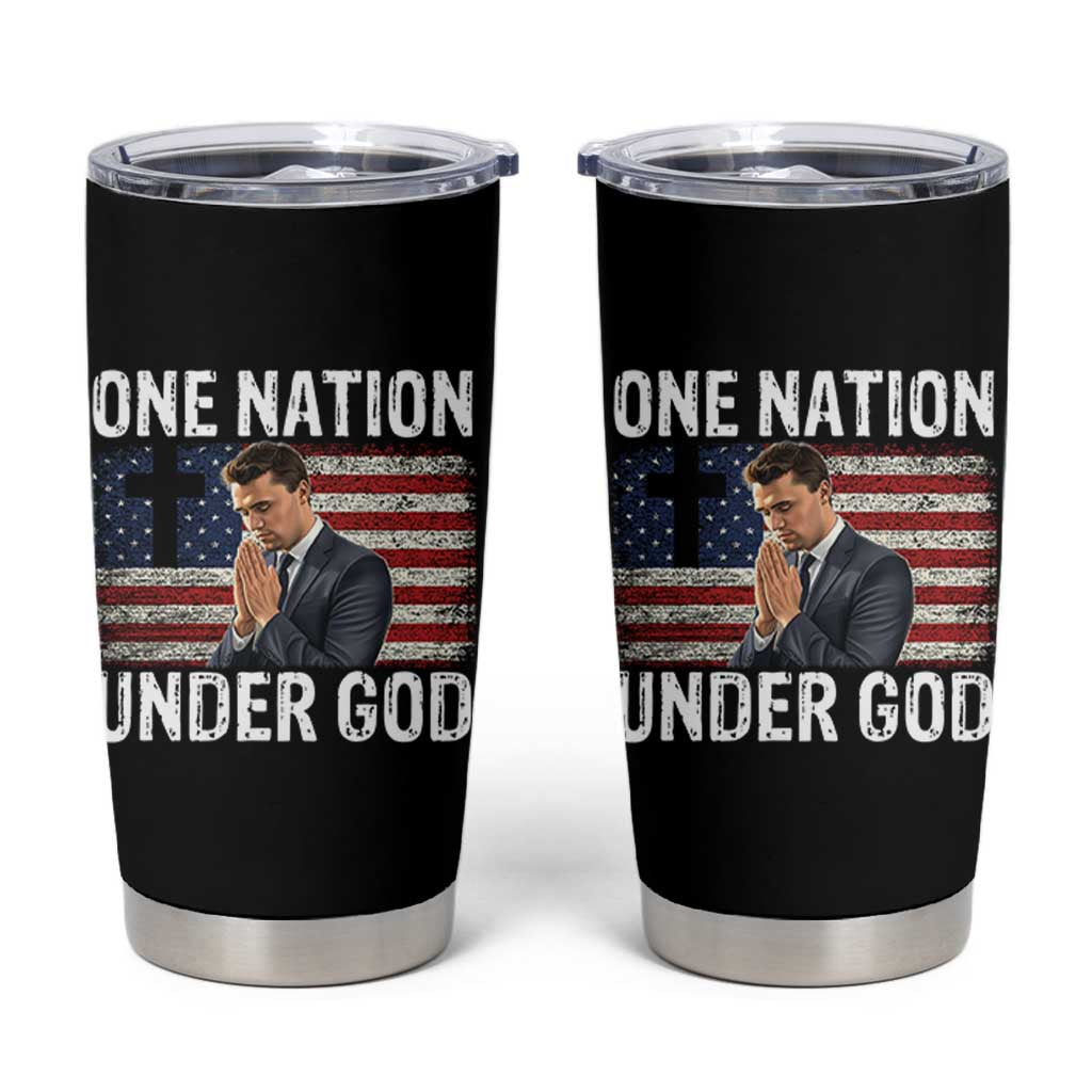 Charlie Kirk Christian Tumbler Cup One Nation Under God Patriotic Faith - Wonder Print Shop
