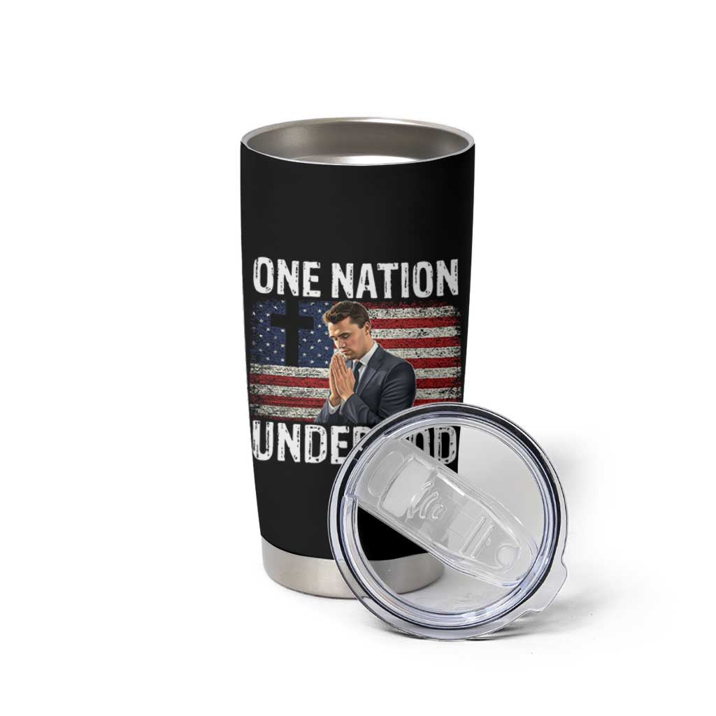 Charlie Kirk Christian Tumbler Cup One Nation Under God Patriotic Faith - Wonder Print Shop