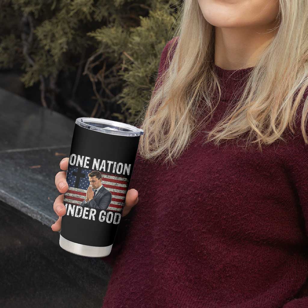Charlie Kirk Christian Tumbler Cup One Nation Under God Patriotic Faith - Wonder Print Shop