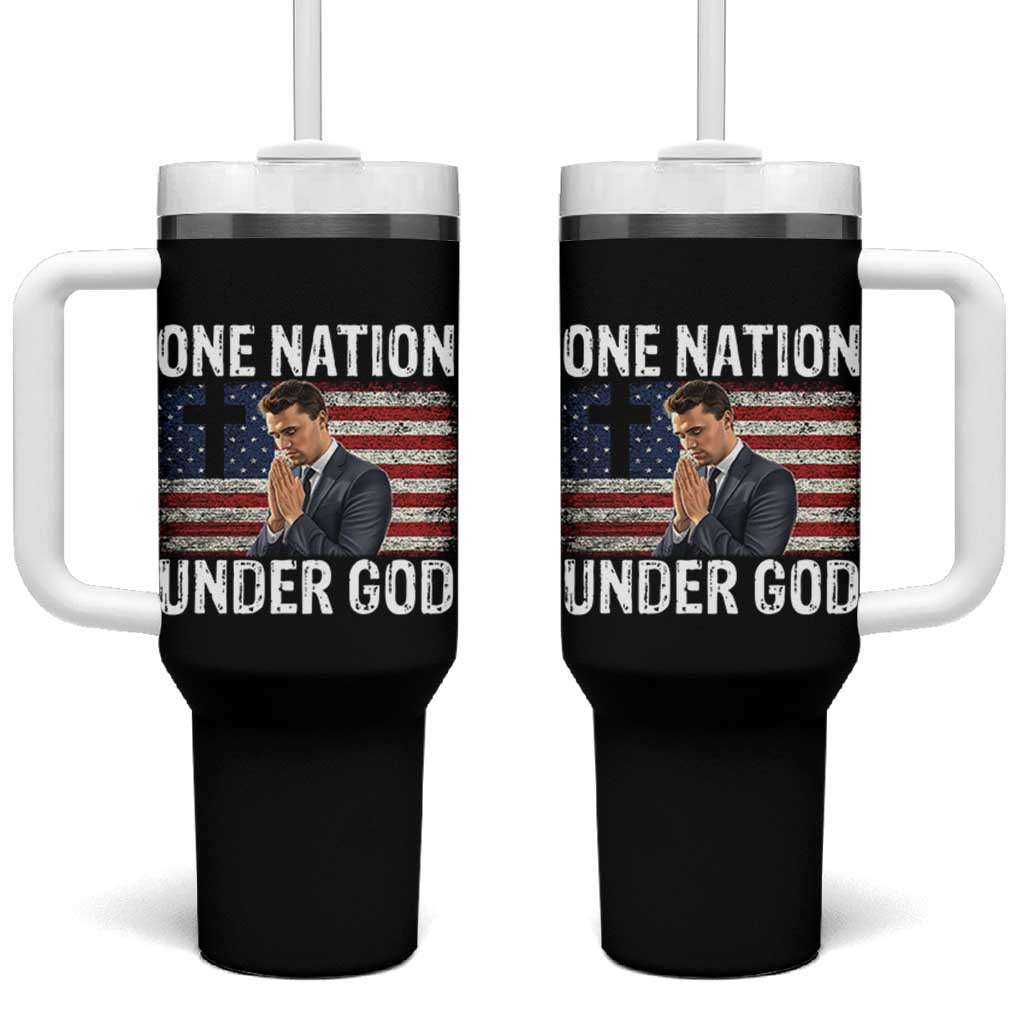 Charlie Kirk Christian Tumbler With Handle One Nation Under God Patriotic Faith - Wonder Print Shop
