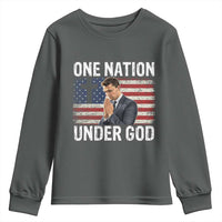 Charlie Kirk Christian Youth Sweatshirt One Nation Under God Patriotic Faith - Wonder Print Shop