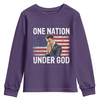 Charlie Kirk Christian Youth Sweatshirt One Nation Under God Patriotic Faith - Wonder Print Shop