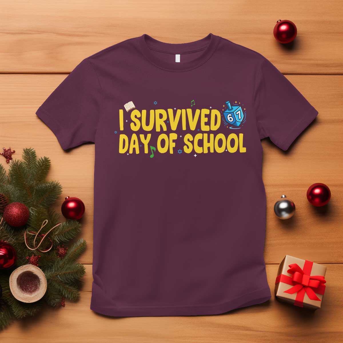67 Six Seven Meme T Shirt Funny Hanukkah School Days - Wonder Print Shop