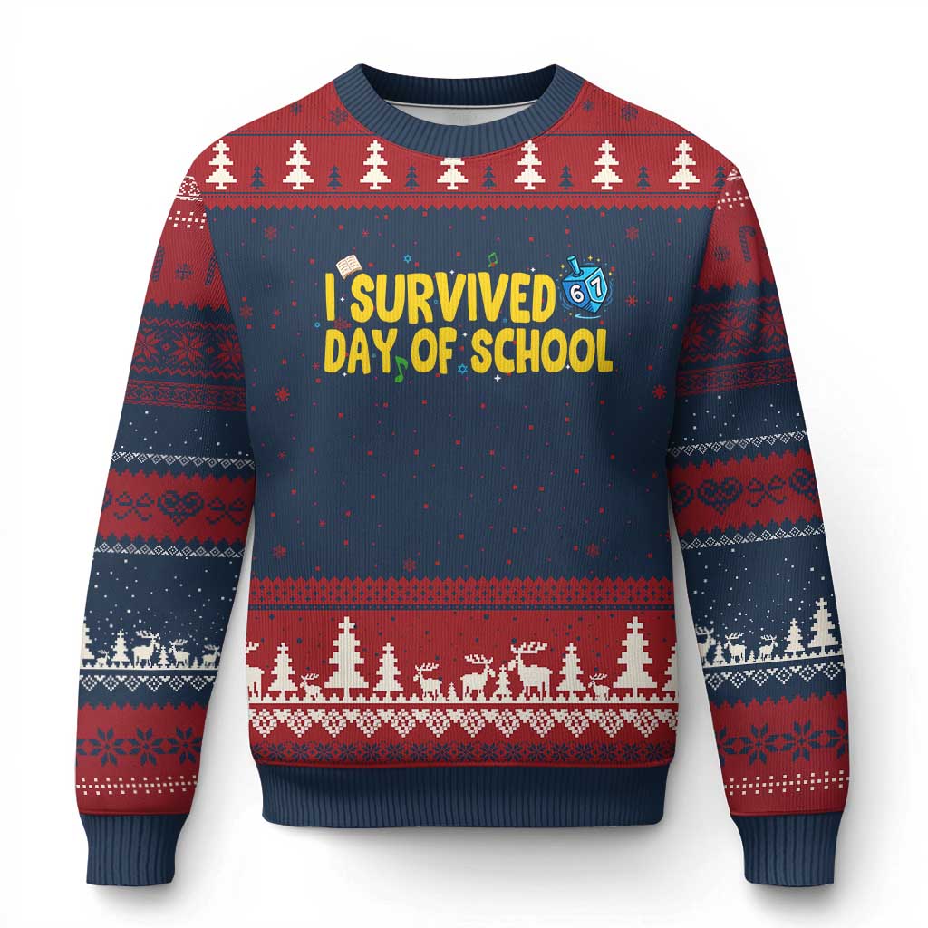 67 Six Seven Meme Ugly Christmas Sweater Funny Hanukkah School Days - Wonder Print Shop