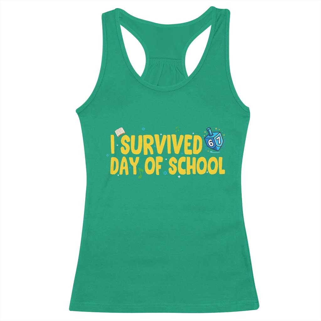 67 Six Seven Meme Racerback Tank Top Funny Hanukkah School Days - Wonder Print Shop