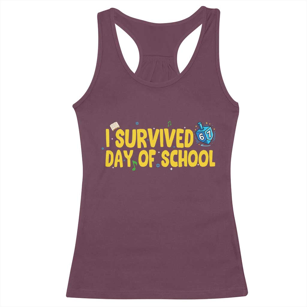 67 Six Seven Meme Racerback Tank Top Funny Hanukkah School Days - Wonder Print Shop