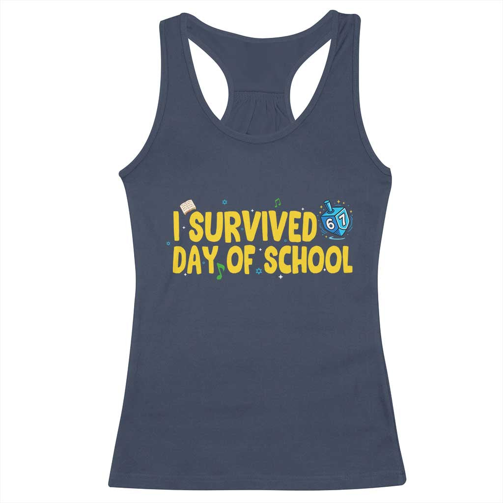 67 Six Seven Meme Racerback Tank Top Funny Hanukkah School Days - Wonder Print Shop